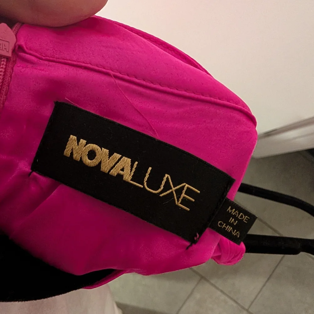 Fashion Nova Pink Feather Hem Dress - Picture 2 of 2